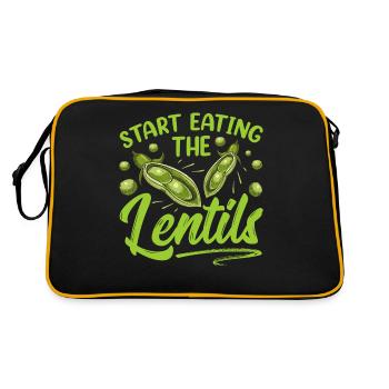 Commencez les lentilles pour manger de la soupe aux lentilles - Sac Retro - noir/or - Dos