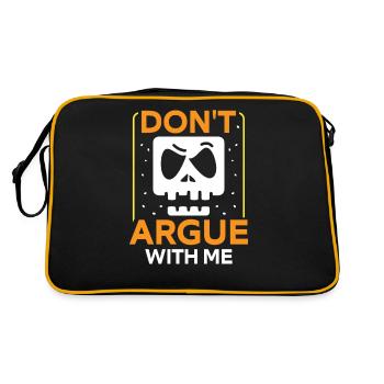 Diskutiere Nicht Mit Mir Argumentieren Argument - Retro Tasche - Schwarz/Gold - Hinten