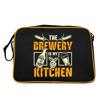 The brewery is my kitchen - Retro Tasche - Schwarz/Gold - Hinten