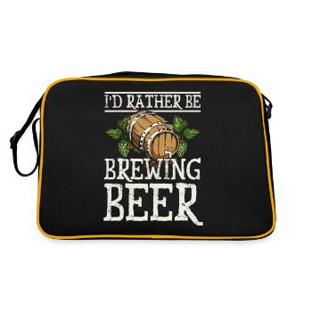 I'd rather be brewing beer - Retro Bag - black/gold - Back