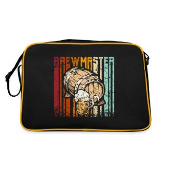 Retro Vintage Brewmaster - Retro Tasche - Schwarz/Gold - Hinten