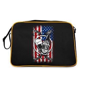 Usa American flag Brewmaster 4th of july - Retro Tasche - Schwarz/Gold - Hinten