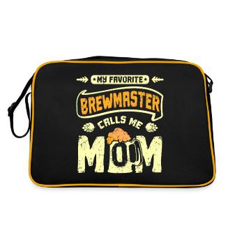 My favorite brewmaster calls me mom - Retro Tasche - Schwarz/Gold - Hinten