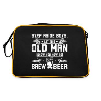 Old man show you how to brew beer - Retro Tasche - Schwarz/Gold - Hinten