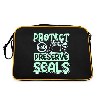 Protéger et préserver les phoques - Sac Retro - noir/or - Dos