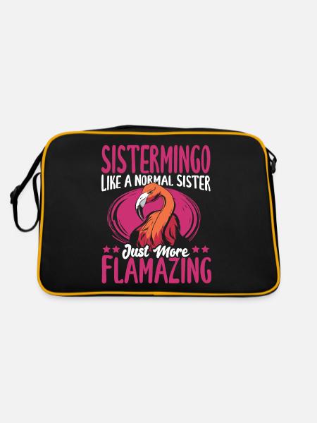 Sistermingo Like A Normal Sister Flamazing Pink - Retro Bag - black/gold - Back