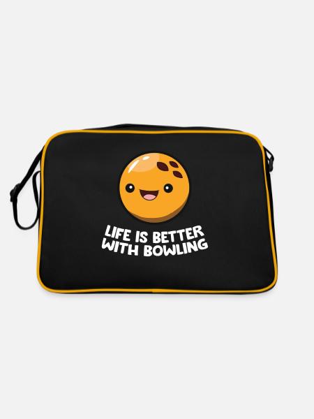 Life Is Better With Bowling - Retro Bag - black/gold - Back