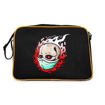 Crâne enflammé portant un masque facial pour Halloween - Sac Retro - noir/or - Dos