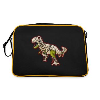 Dinosaur Wrapped In Bandages As A Mummy Costume - Retro Bag - black/gold - Back