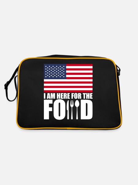 USA urlaub reise souvenir - Retro Tasche - Schwarz/Gold - Hinten