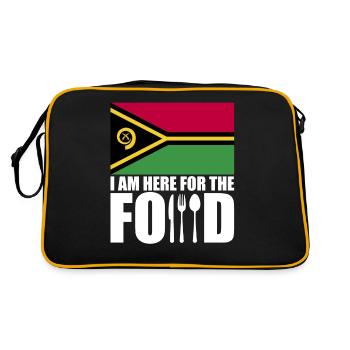 Vanuatu urlaub reise souvenir - Retro Tasche - Schwarz/Gold - Hinten