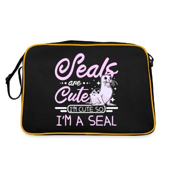 Les phoques sont mignons Je suis mignon donc je suis un phoque - Sac Retro - noir/or - Dos