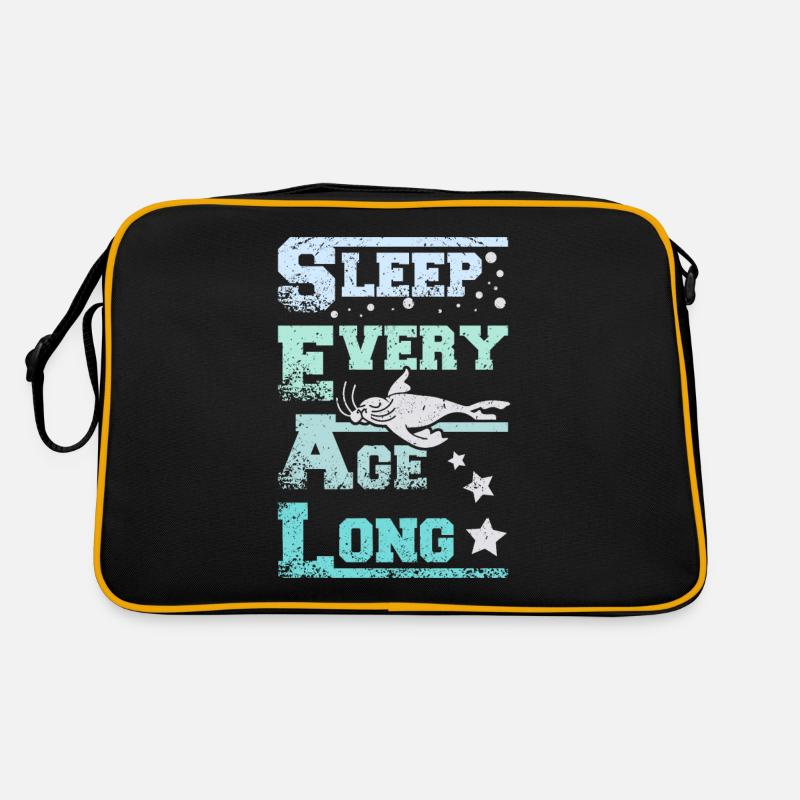 Sleep every age long seals Retro Tasche