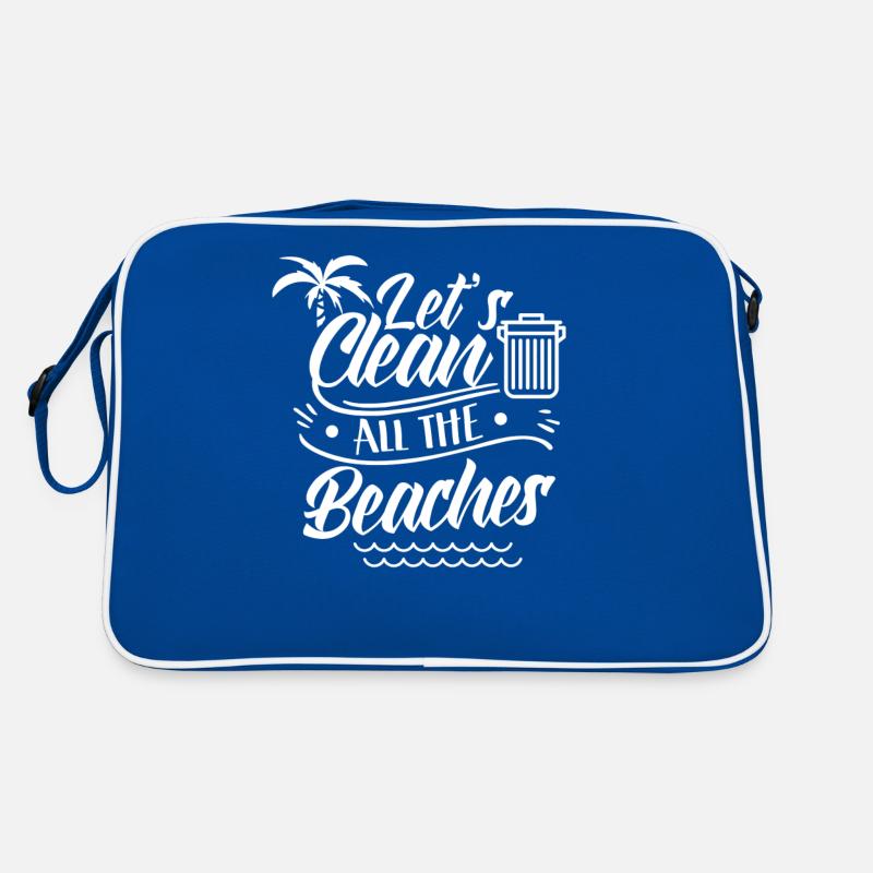 Lasst Uns Alle Strände Säubern Beach Clean Up Retro Tasche