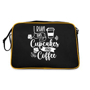 Je cours sur les cupcakes et les cupcakes au café - Sac Retro - noir/or - Dos