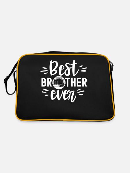 Bester Bruder Aller Zeiten Freund Brüder Team - Retro Tasche - Schwarz/Gold - Hinten