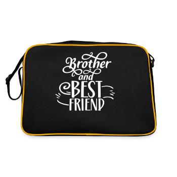 Bruder Und Bester Freund Team Brüder Freundschaft - Retro Tasche - Schwarz/Gold - Hinten