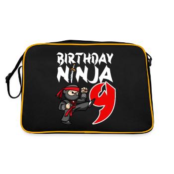 Fête d’anniversaire Ninja japonais de 9 ans Anniversaire - Sac Retro - noir/or - Dos