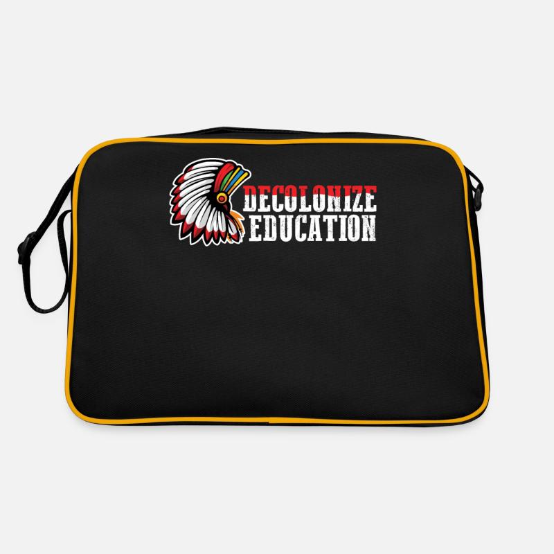 Decolonize Education Ureinwohner Amerikas Geschenk Retro Tasche