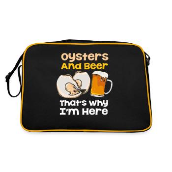 Huîtres et bière Pourquoi je suis ici moules - Sac Retro - noir/or - Dos