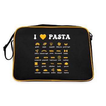 Variétés de pâtes Spaghetti Nouilles Italie Cadeau - Sac Retro - noir/or - Dos
