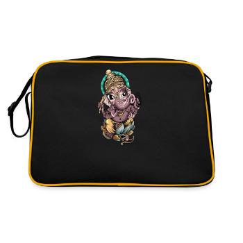 Ganesha I Hindouisme Bouddhisme Motif pour - Sac Retro - noir/or - Dos