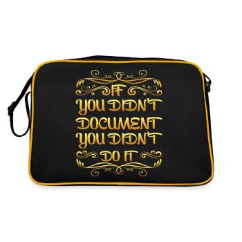 If You Didn't Document, You Didn't Do It - Retro Bag - black/gold - Back