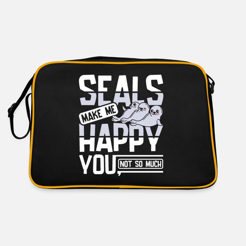 Seals make me happy you not so much Retro Tasche