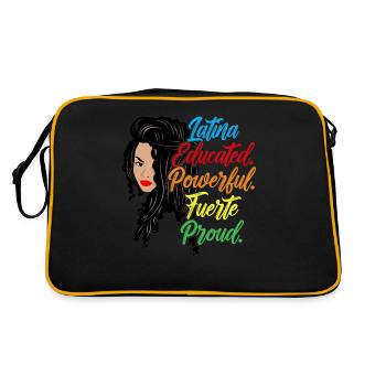 Latina Educated, Powerful, Fuerte, Proud - Retro Bag - black/gold - Back