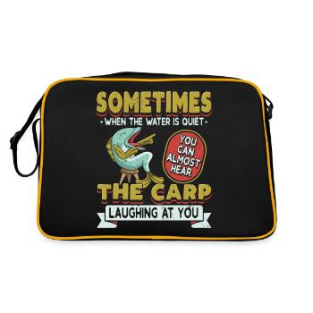 Carp Fishing Angler Gift - Retro Bag - black/gold - Back