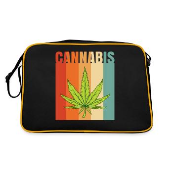 Feuille de cannabis - Sac Retro - noir/or - Dos