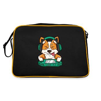 Corgi Gamer Console Chien de jeu - Sac Retro - noir/or - Dos