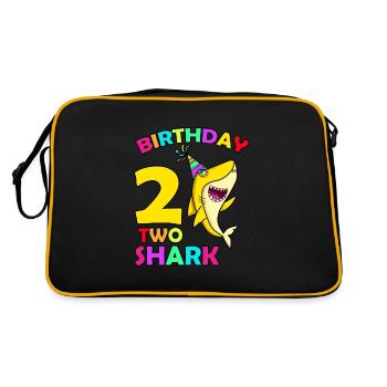 Enfants Bébé Requin 2ème Anniversaire Garçon Filles 2 Ans - Sac Retro - noir/or - Dos