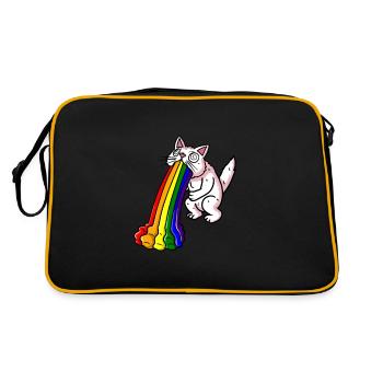 sarcasme arc-en-ciel nausée de chat - Sac Retro - noir/or - Dos