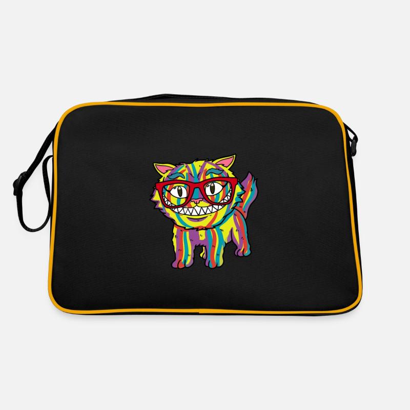 Katze Cat urlaub Brille Bunt sommer meer Retro Tasche
