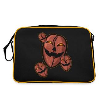 Evil Jack O Lantern Grains de café Halloween - Sac Retro - noir/or - Dos