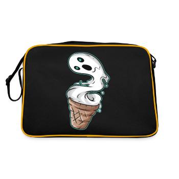 Soft Ice Waffle Ghost Cream Costume For Halloween - Retro Bag - black/gold - Back