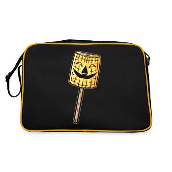 Evil Jack O Lantern Corn Lollipop Halloween - Retro Tasche - Schwarz/Gold - Hinten