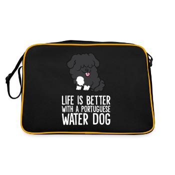 Life Is Better With A Portuguese Water Dog - Retro Bag - black/gold - Back