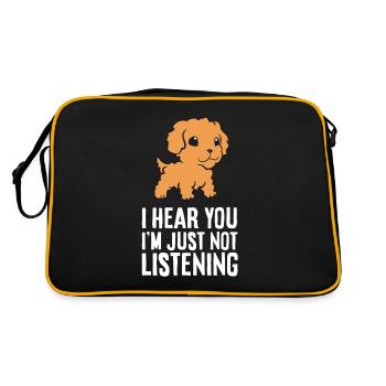 Cavapoo I Hear You I'm Just Not Listening - Retro Bag - black/gold - Back