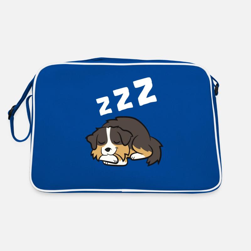 Schlafender Australischer Schäferhund Retro Tasche
