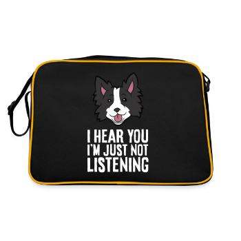 Border Collie Dog Je t’entends, je n’entends que - Sac Retro - noir/or - Dos