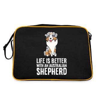 Aussie Dog Owner Life Is Better With An - Retro Bag - black/gold - Back
