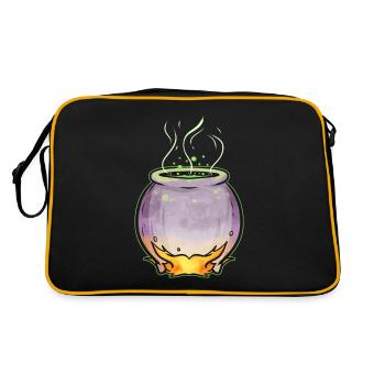 Copper Pot With Witch Magic Potion Halloween - Retro Bag - black/gold - Back