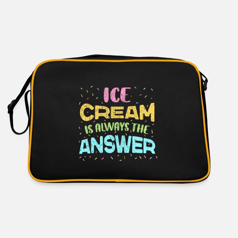 Crème glacée Dictons drôles Gaufre Crème glacée Nourriture Sac Retro