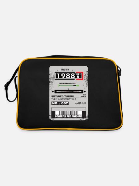 Three-phase meter birthday 1988 gift - Retro Bag - black/gold - Back