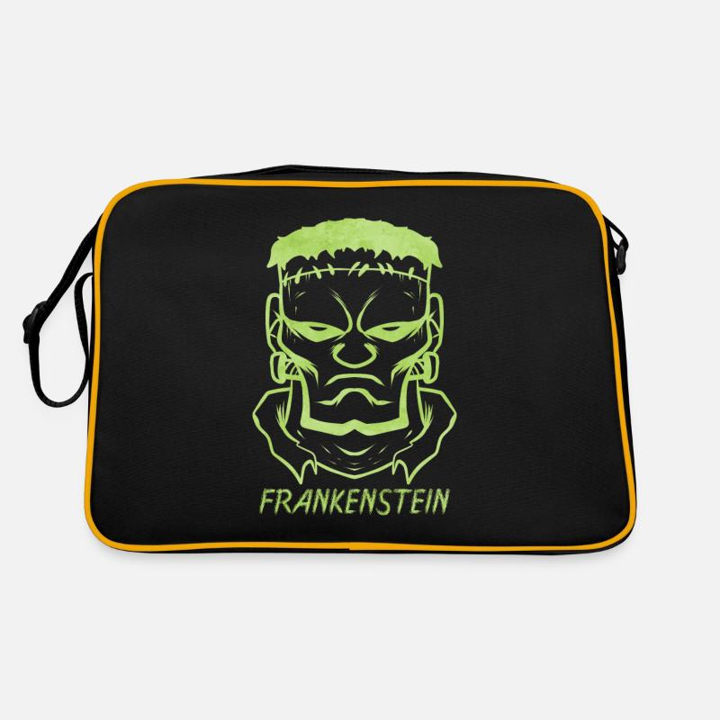 Costume de visage de monstre vert maléfique pour Halloween Sac Retro