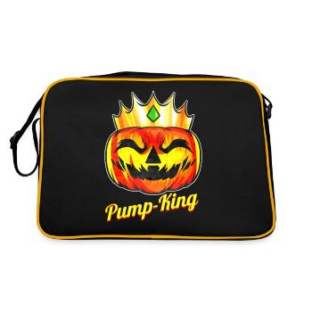 Evil Pumpkin King Pump-king With Crown Halloween - Retro Bag - black/gold - Back