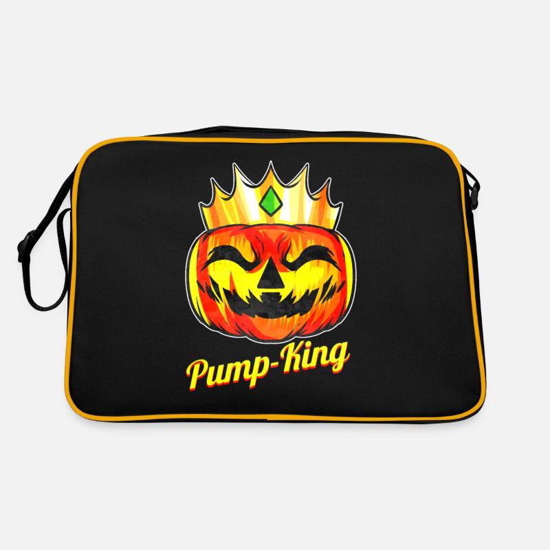 Evil Pumpkin King Pump-king With Crown Halloween Retro Tasche