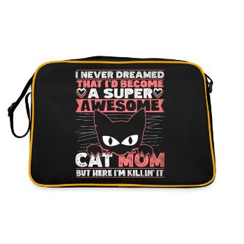 Propriétaire de chat Propriétaire de chat Maman de chat - Sac Retro - noir/or - Dos